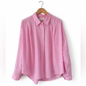 Xirena Pink Boyfriend Style Cotton Button Down Shirt Size L